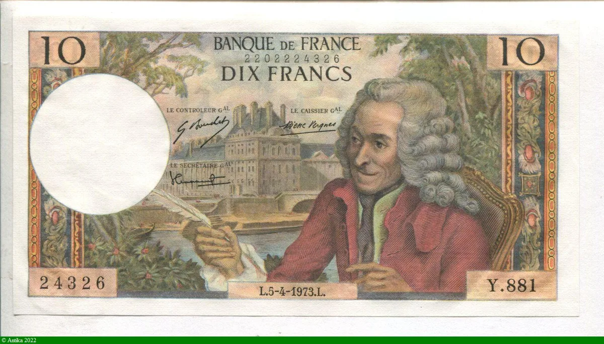 10 FRANCS VOLTAIRE - Type 1963