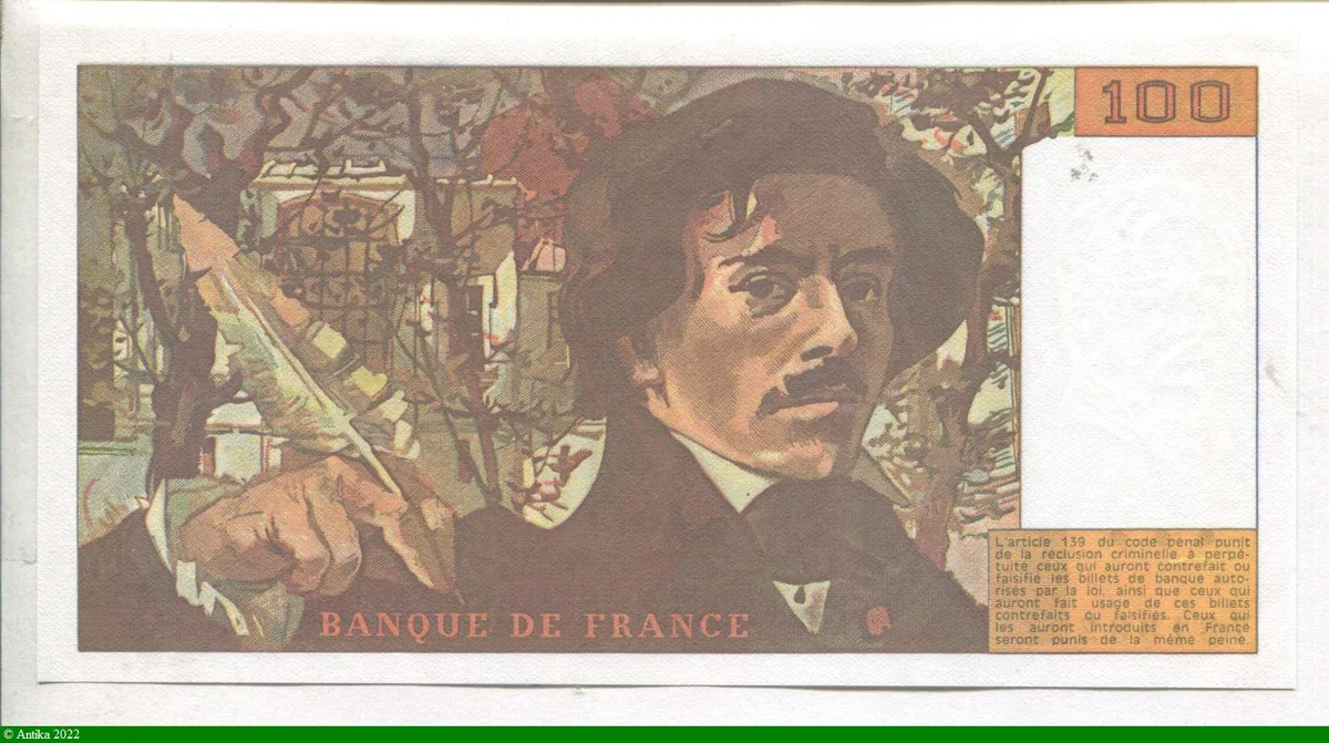 100 FRANCS DELACROIX - Type 1978 "imprimé en continu"
