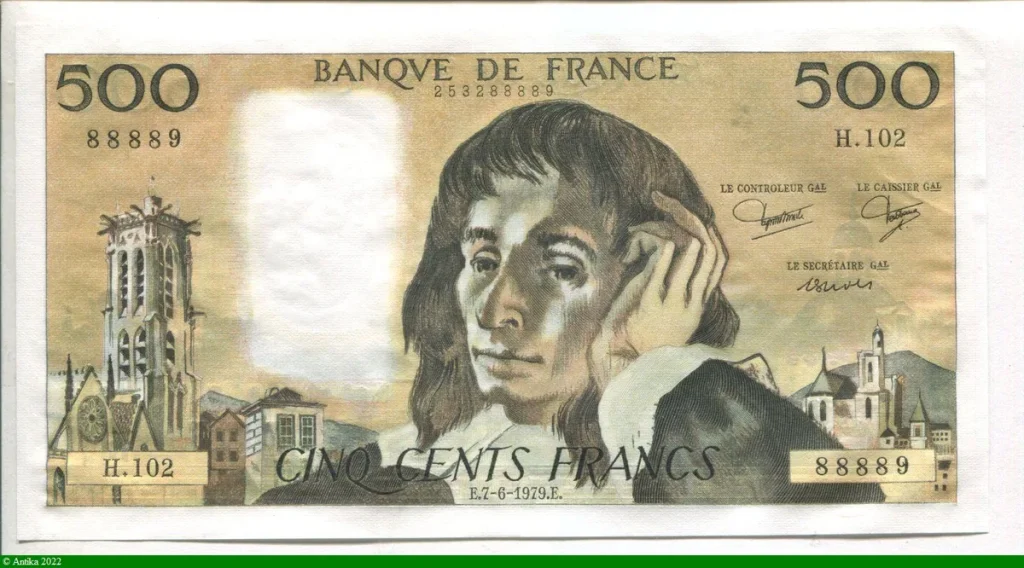 500 FRANCS PASCAL - Type 1968