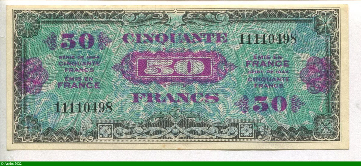 50 FRANCS Verso "Drapeau"