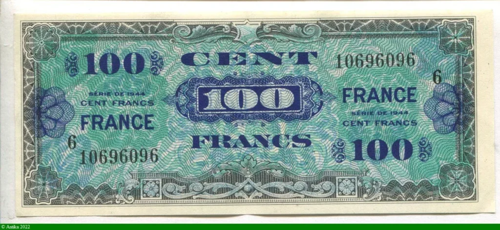 100 FRANCS Verso "France"