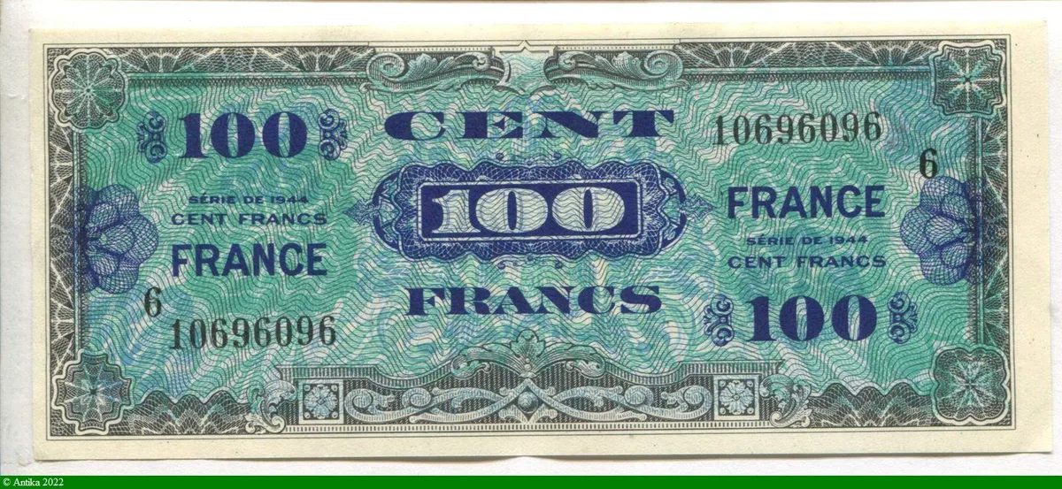 100 FRANCS Verso "France"
