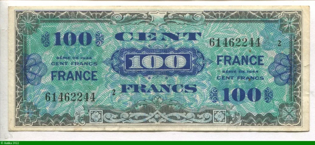 100 FRANCS Verso "France"