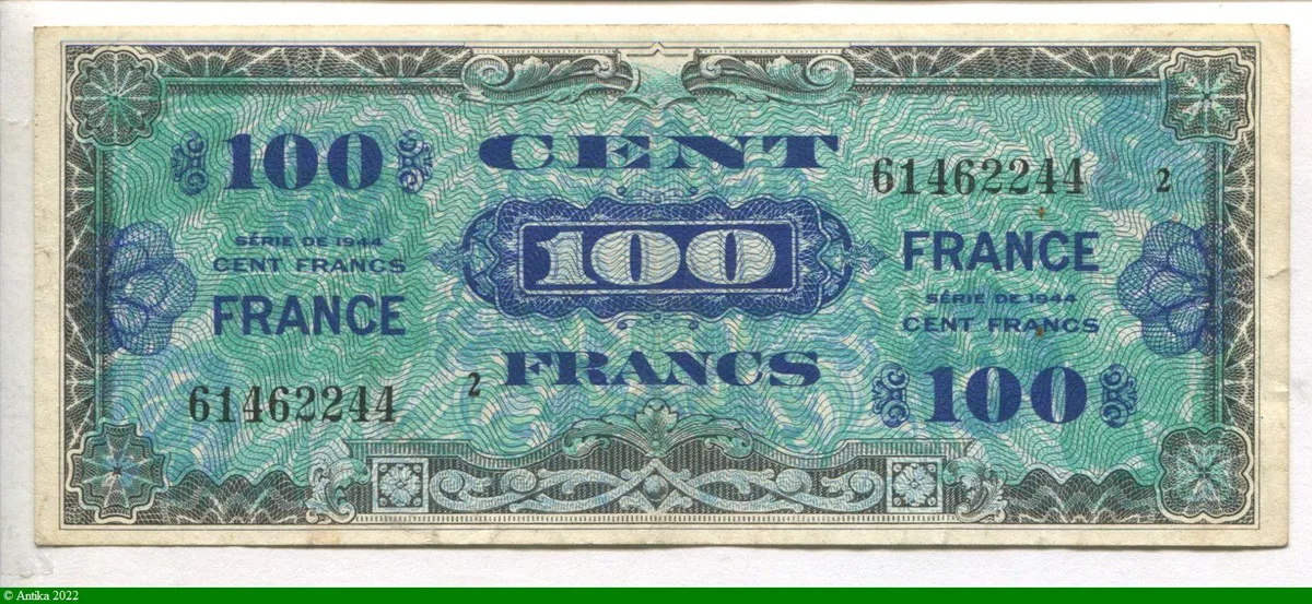 100 FRANCS Verso "France"