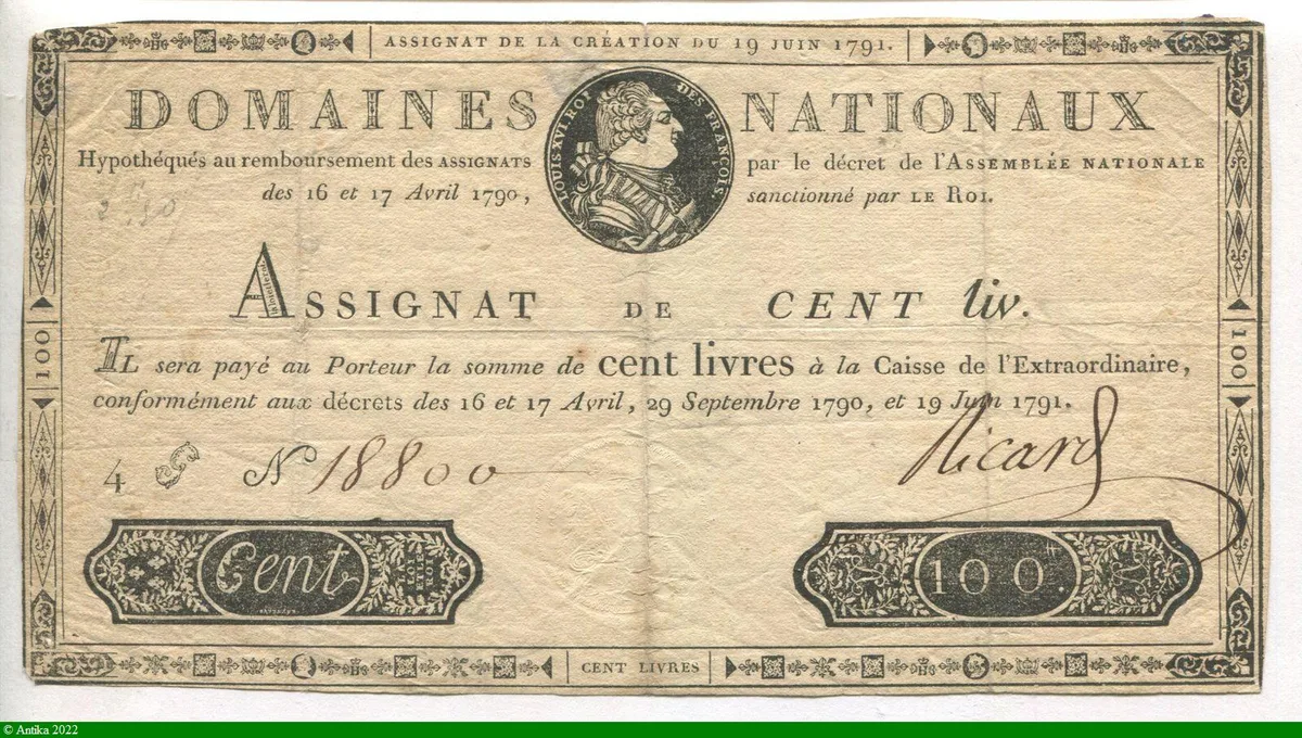 100 LIVRES L XVI
