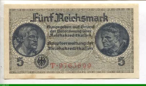 5 Reichsmark portrait de 2 hommes * * * * *