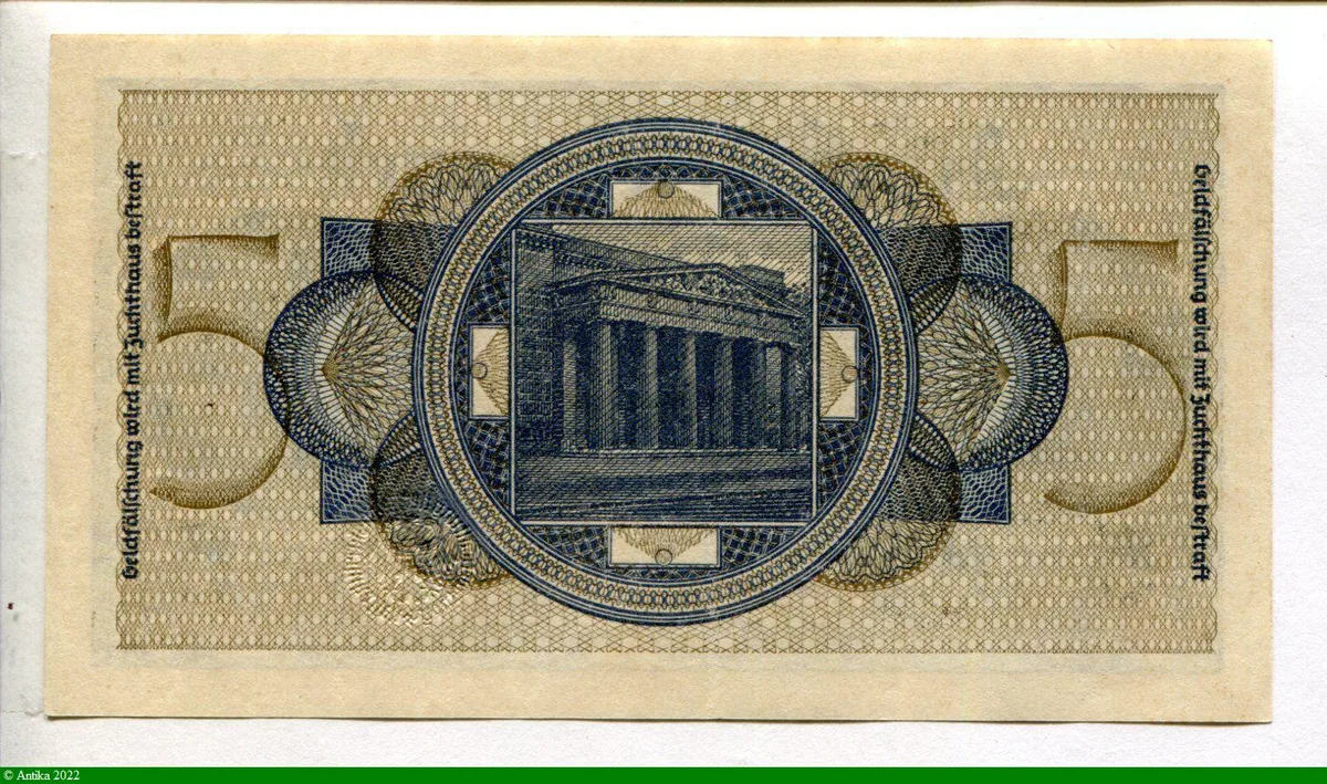 5 Reichsmark portrait de 2 hommes * * * * *