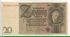 20 Reichsmark portrait de Werner Von Siemens