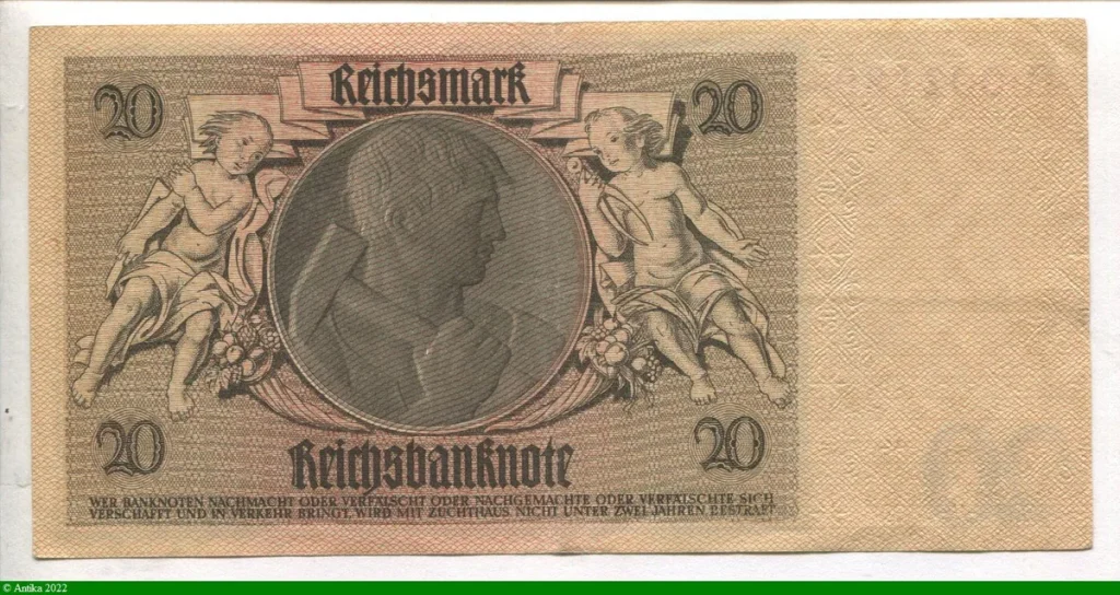20 Reichsmark portrait de Werner Von Siemens