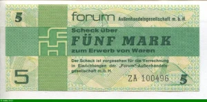 5 Mark (considéré comme chèque)utilisable en RDA
