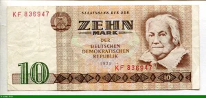 10 Mark Clara Zetkin Chiffre Rouge KF 836947