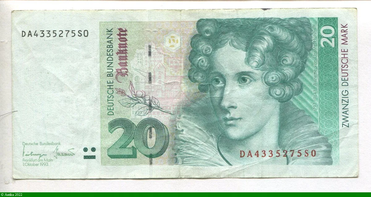 20 Deutsche Mark Annette Von D.H