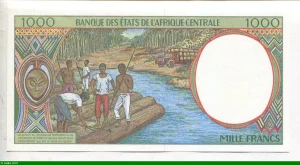 1000 Francs Culture du café & tronc Arbres E:Cameroun