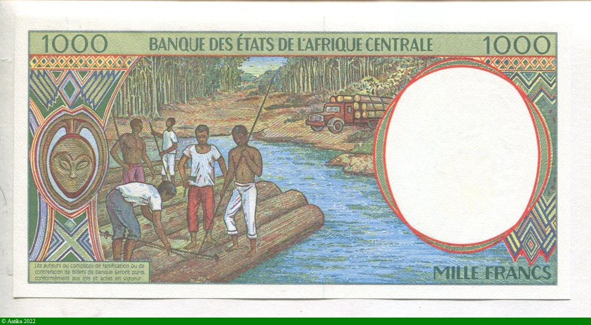 1000 Francs Culture du café & tronc Arbres E:Cameroun