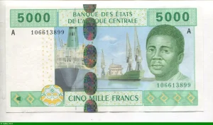 5000 Francs Port & Centrale A: Gabon
