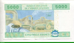 5000 Francs Port & Centrale A: Gabon