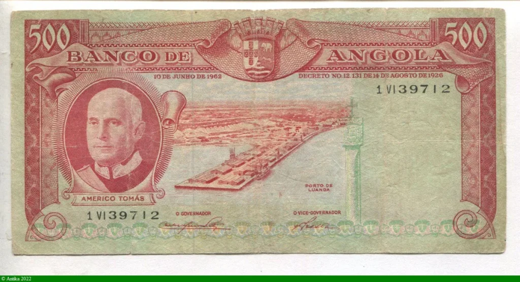 500 Escudos Americo Tomas & Rhinocéros * *