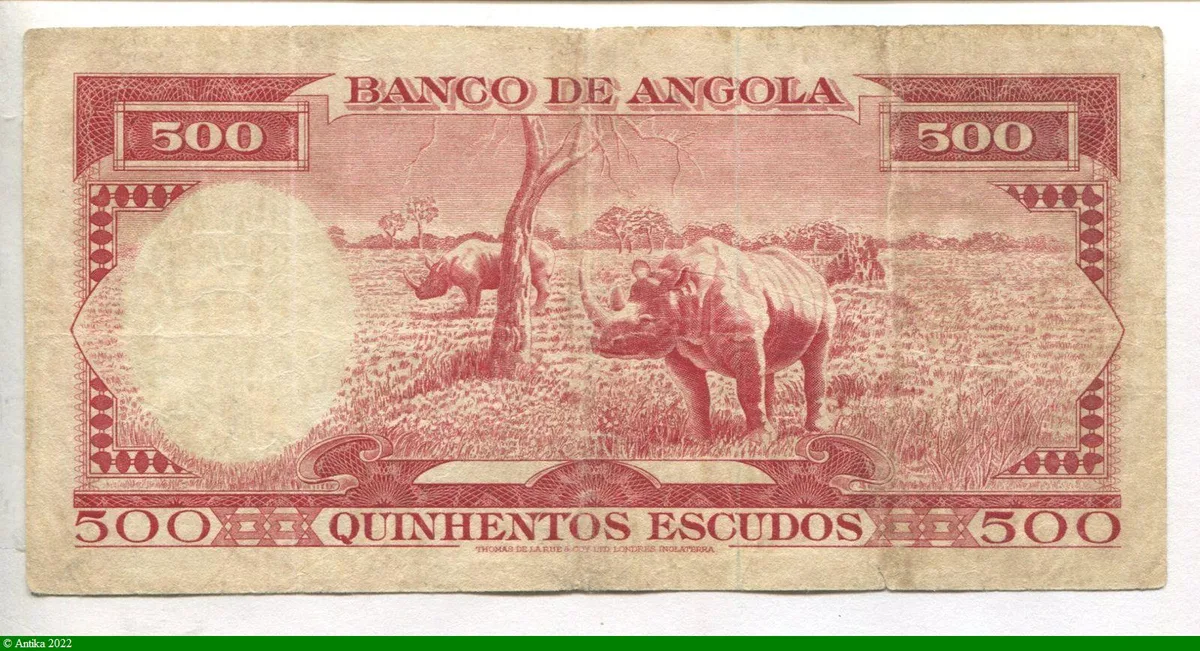 500 Escudos Americo Tomas & Rhinocéros * *