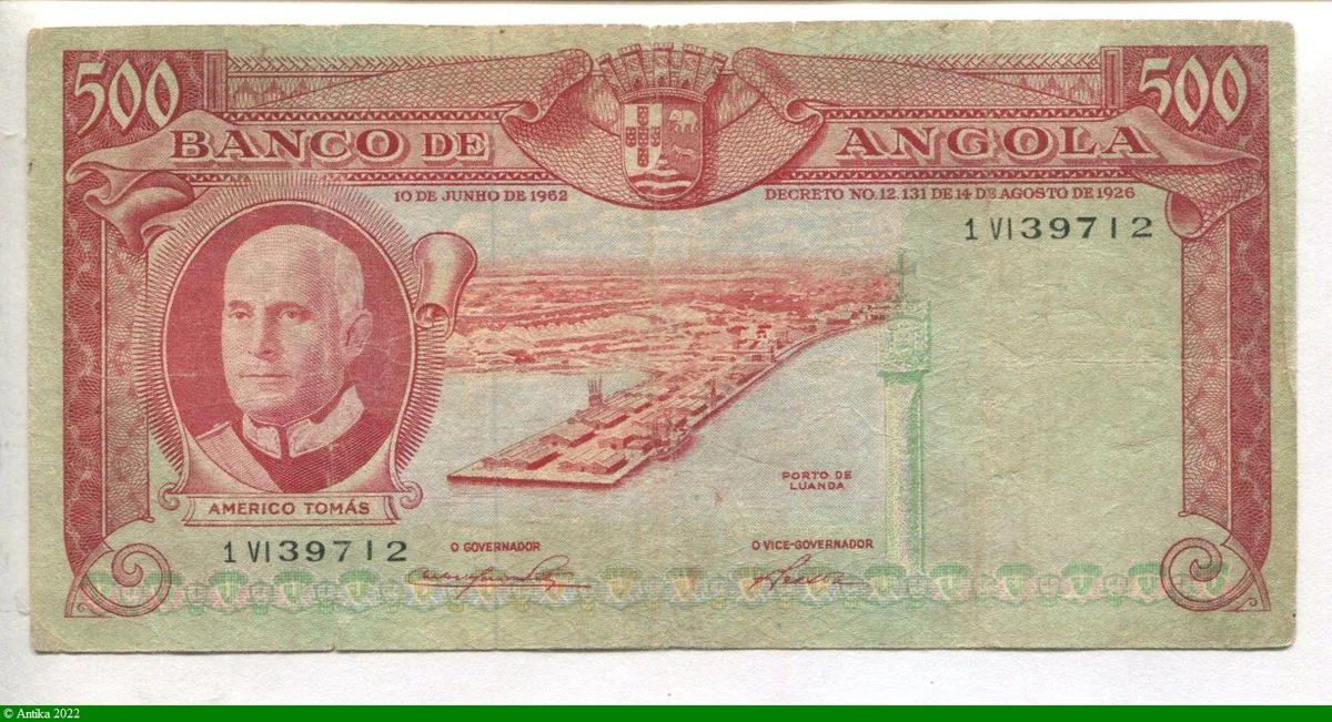 500 Escudos Americo Tomas & Rhinocéros * *