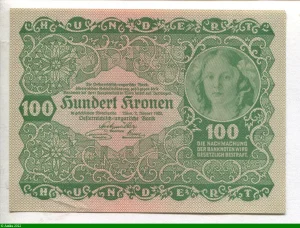 100 Kronen Vert Portait Jeune fille dans un médaillon