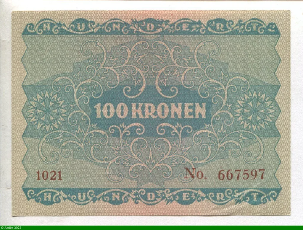 100 Kronen Vert Portait Jeune fille dans un médaillon