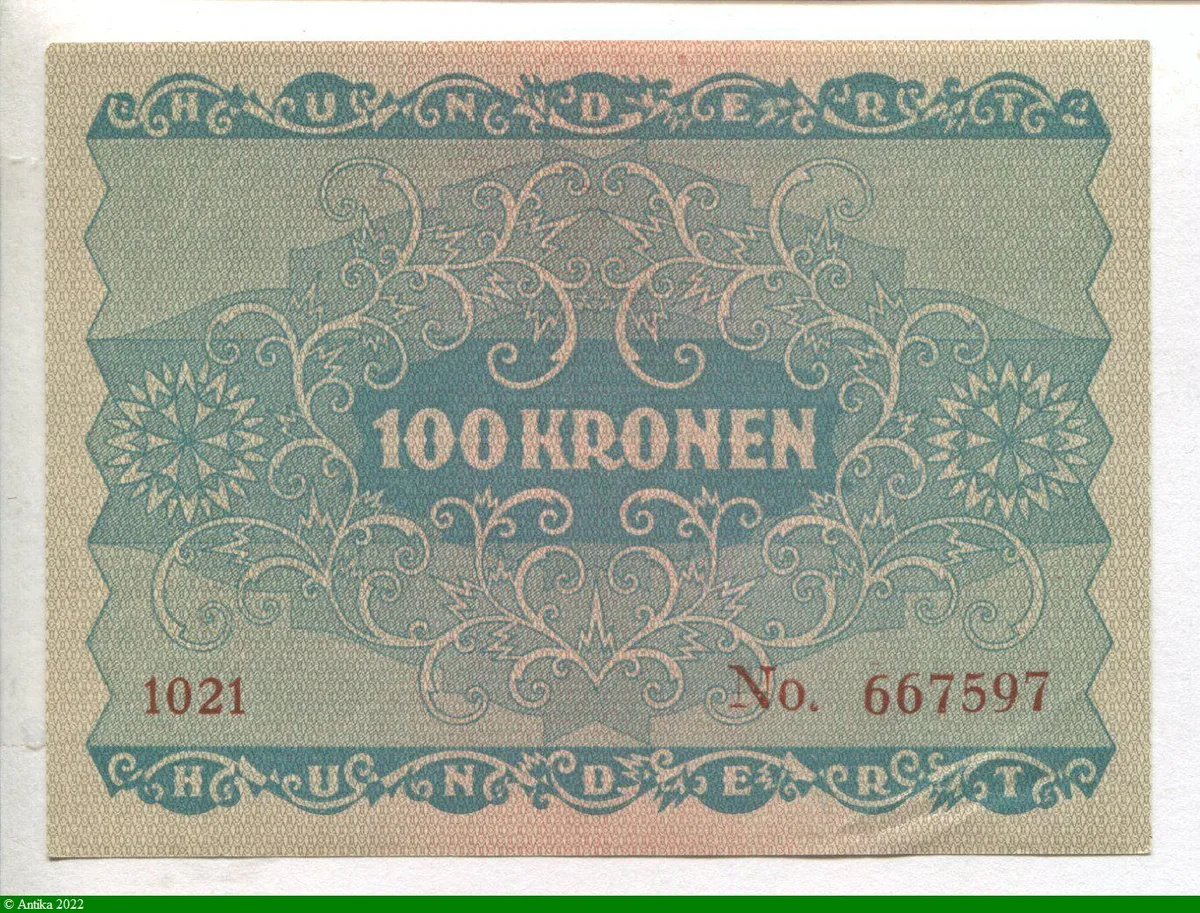 100 Kronen Vert Portait Jeune fille dans un médaillon
