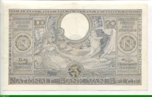100 Frs/20 Belgas Roi Albert & Elizabeth