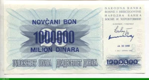 1 000 000 Dinara Surcharge s/25 Dinara