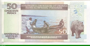 50 Francs Homme s/une pirogue & Hippopotame * * 1994 /2007