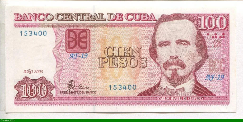 100 Pesos Carlos Manuel de Cespedes * *