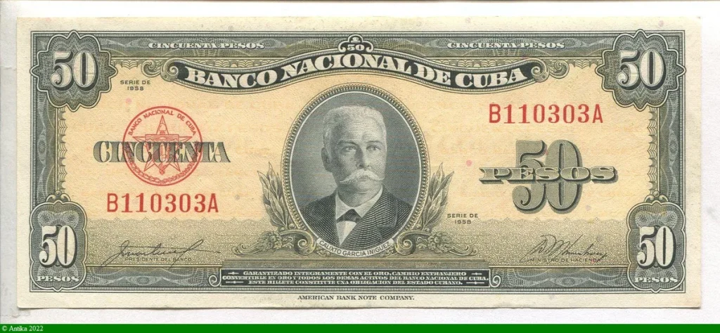 50 Pesos Calixto Garcia Iniguez * *