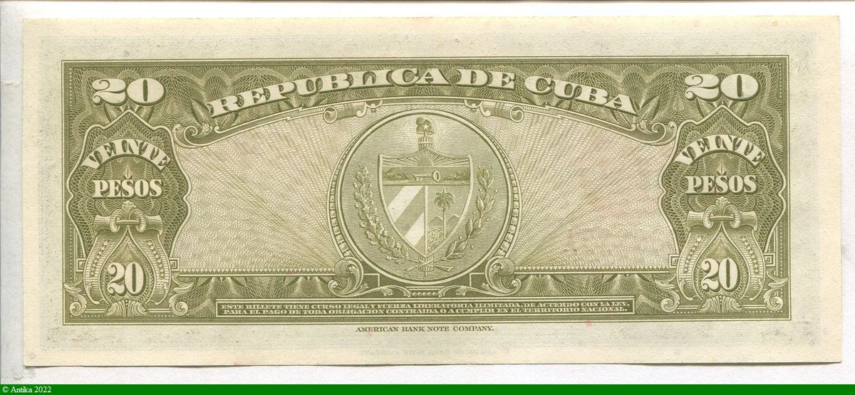 20 Pesos Antonio Maceo