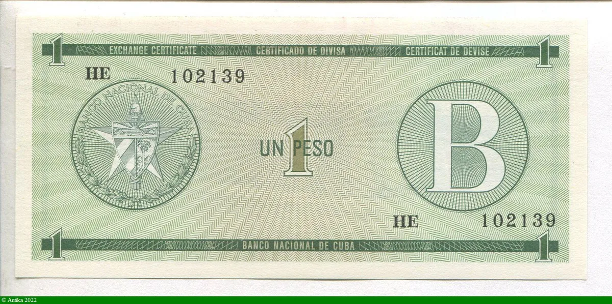 1 Peso Exchange Certificate Lettre B
