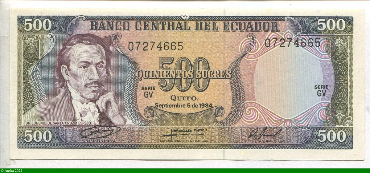 500 Sucres Dct Eugénio de Santa Cruz Y Espejo