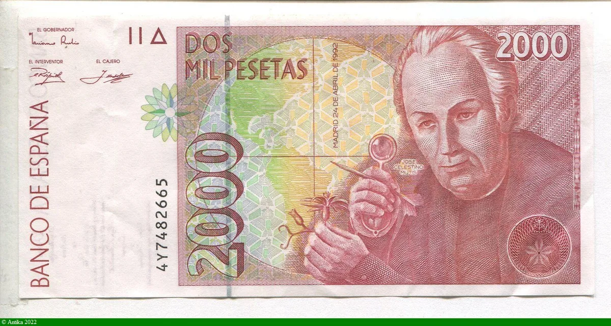2000 Pesetas José Celestino Mutis