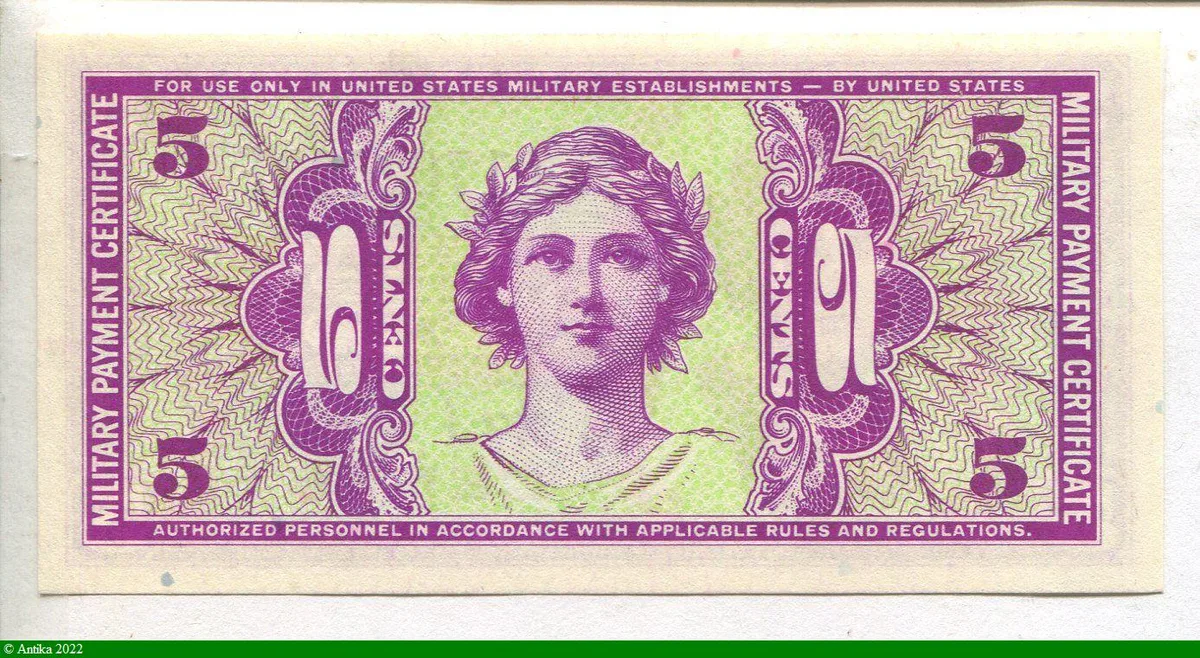 5 Cents Military Payment Certificate PROMO