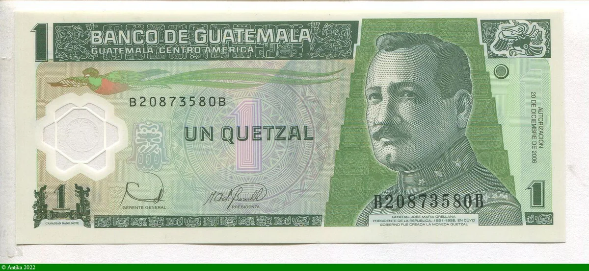 1 Quetzal Jose Maria Orellana, Président du Guatemala * *