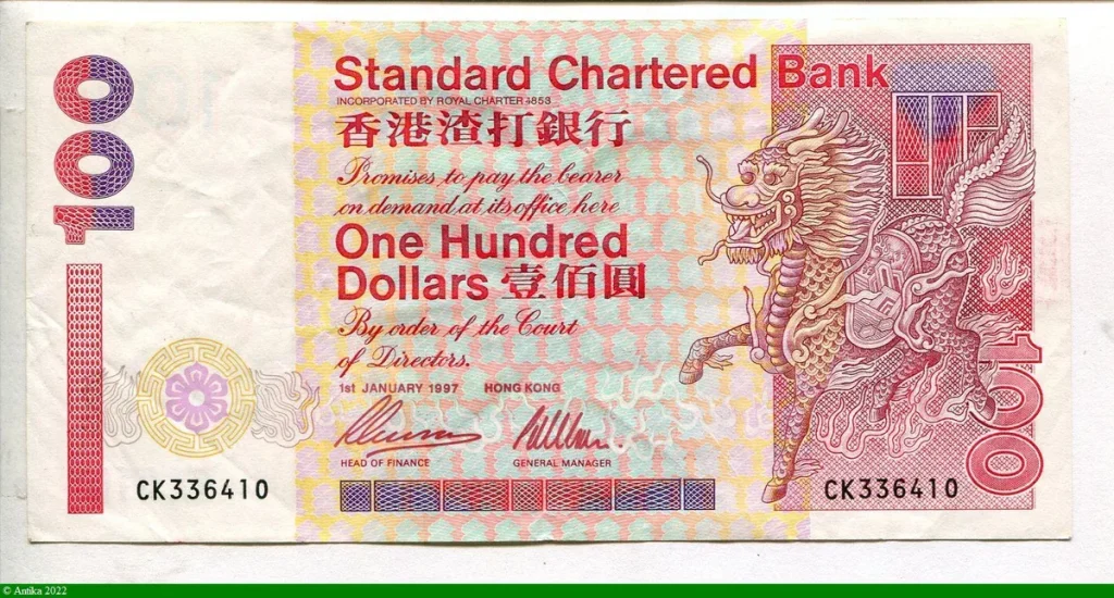 100 Dollars Standard Chartered Bank Cheval mythologique
