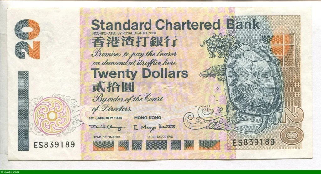 20 Dollars Standard Chartered Bank Tortue mythologique