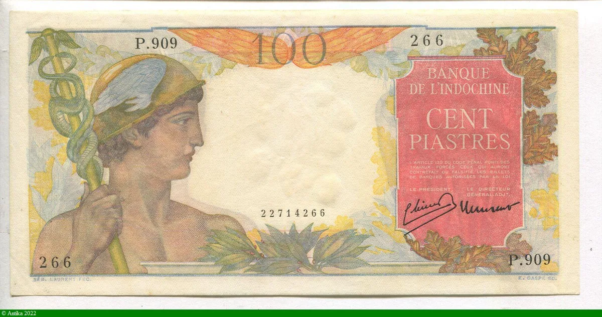 100 Piastres Guerrier avec Spectre serpent Sig.Minost & Laurent