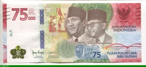 75000 Rupiah Commémoratif Indépendance Soekarno & M.Hatta * *