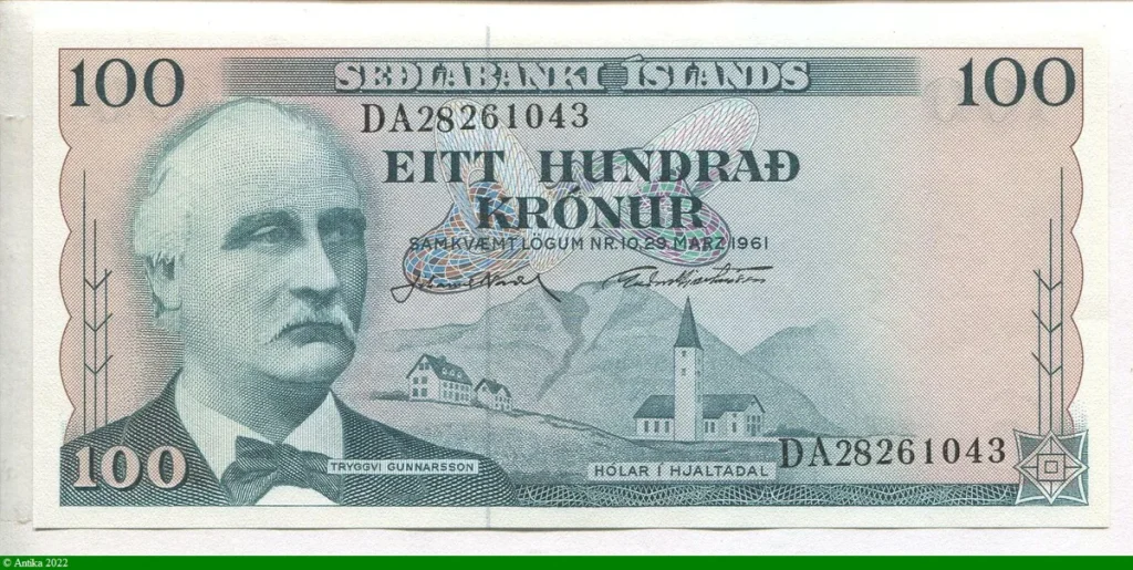 100 Kronur Tryggvi Gunnarsson * *