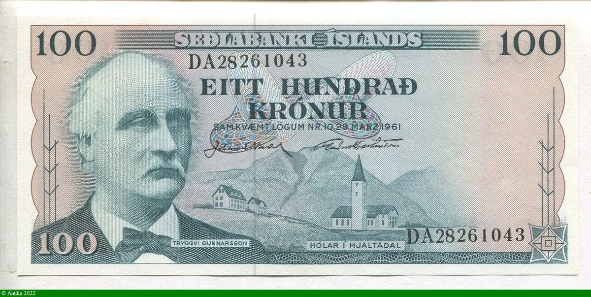 100 Kronur Tryggvi Gunnarsson * *
