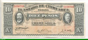 10 Pesos F.Madero & A.Gonzalez El Estado de Chihuahua