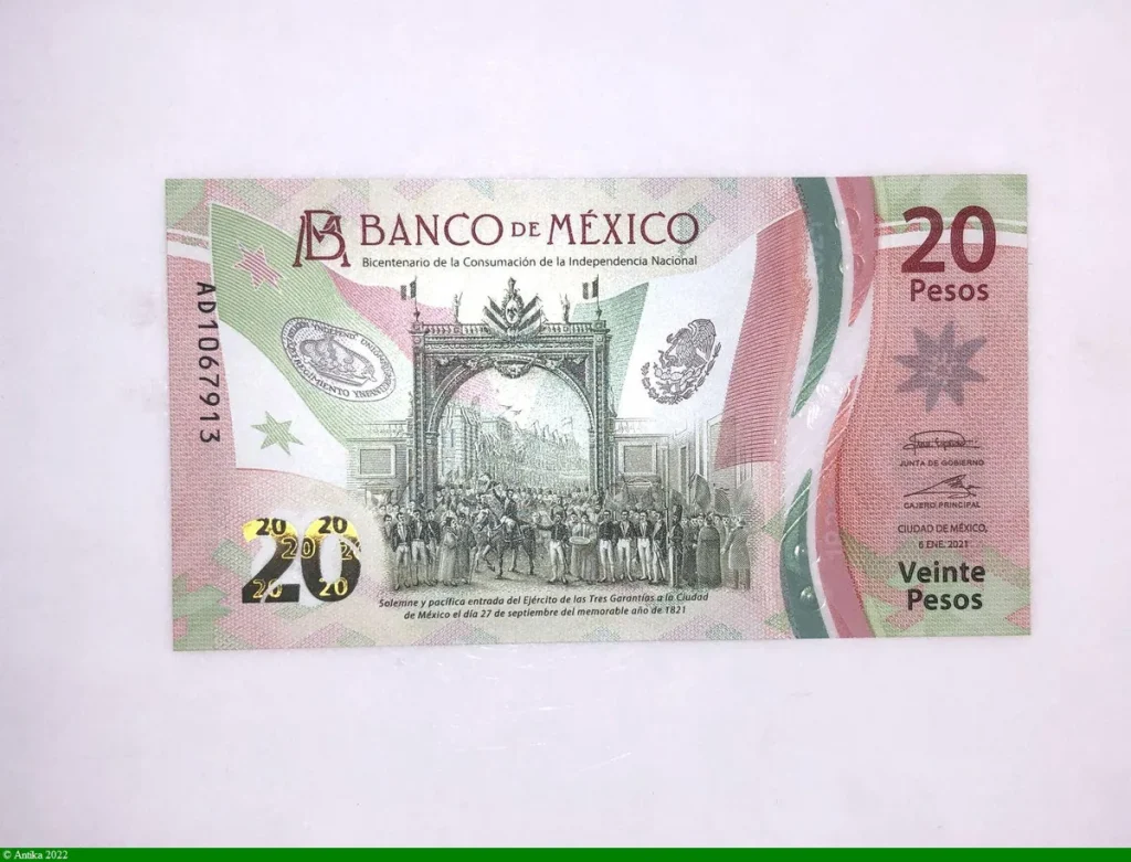 20 Pesos Commémoratif 200 ans Indépendance * * * * * * * * *