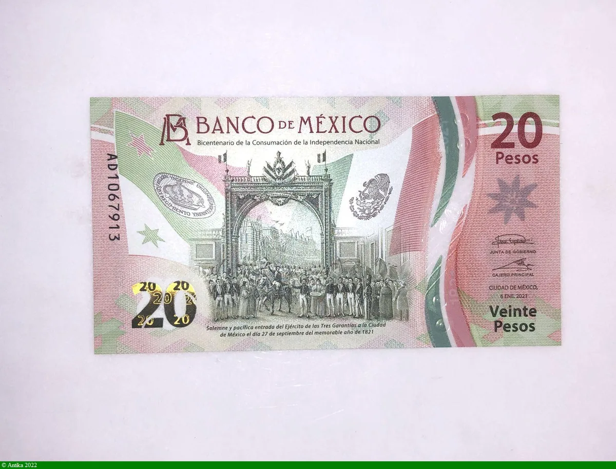 20 Pesos Commémoratif 200 ans Indépendance * * * * * * * * *