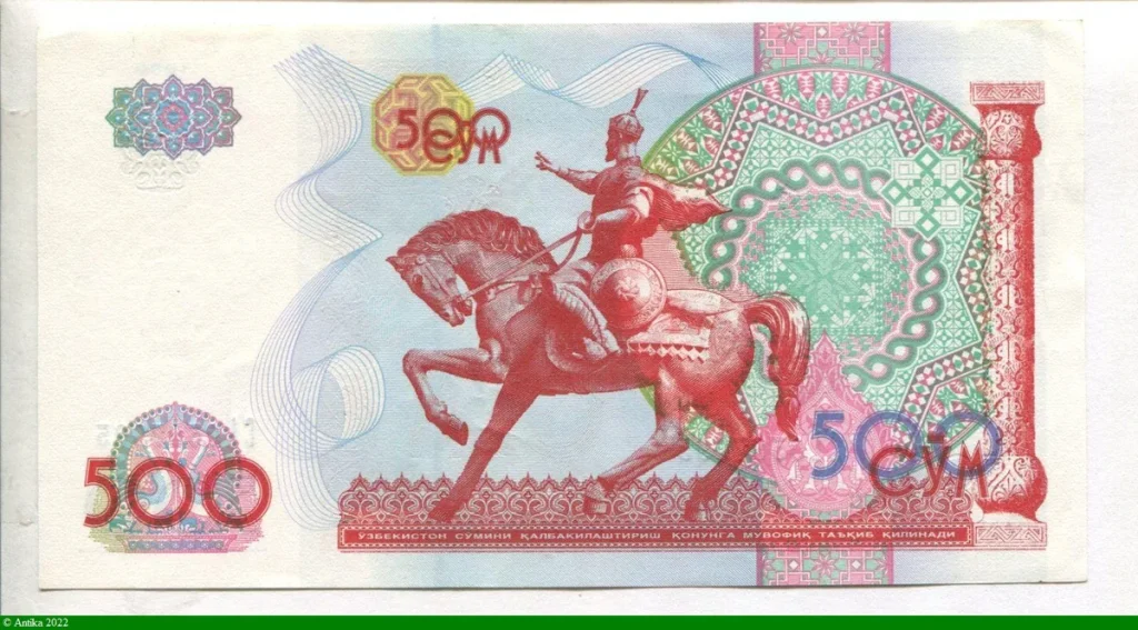 500 Sum Ornements & Statue équestre d'Amir Timur