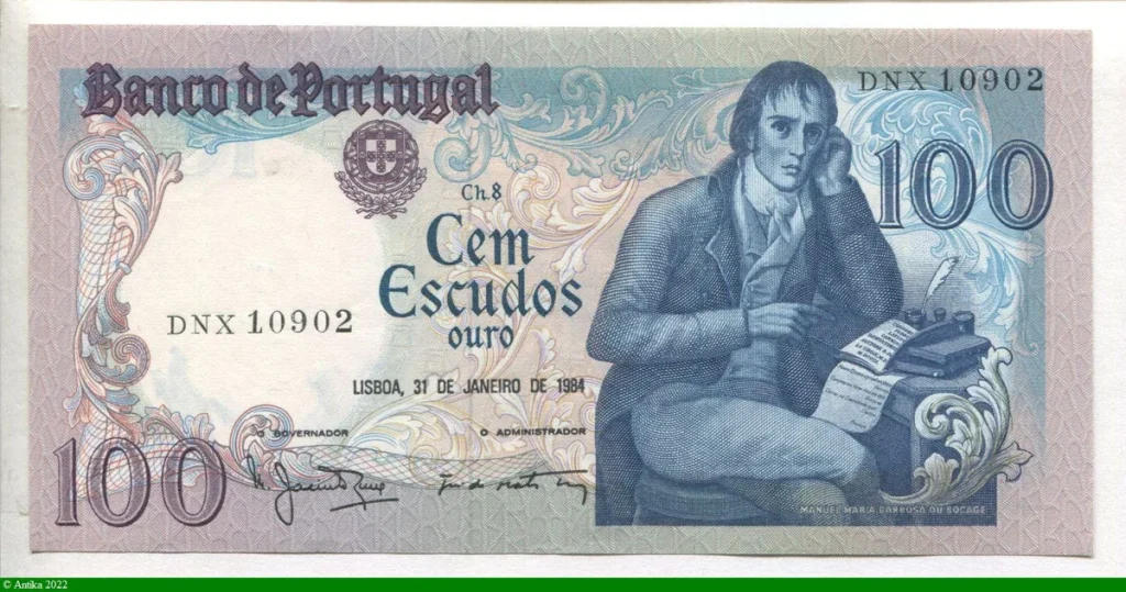 100 Escudos Manuel M. B. du Bocage