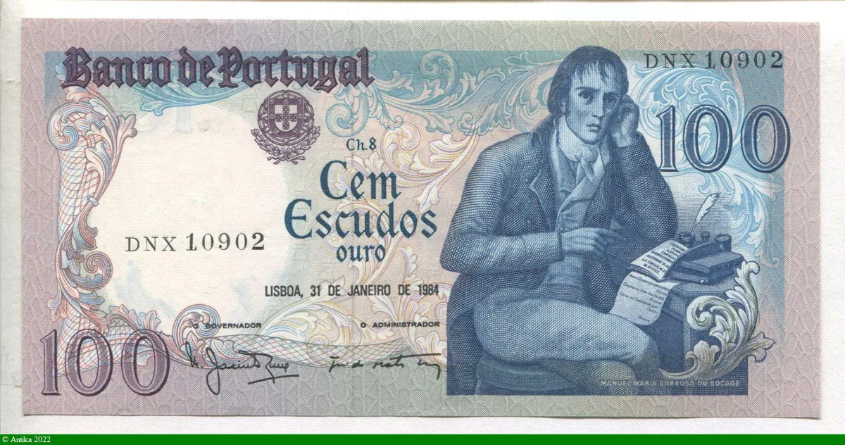 100 Escudos Manuel M. B. du Bocage