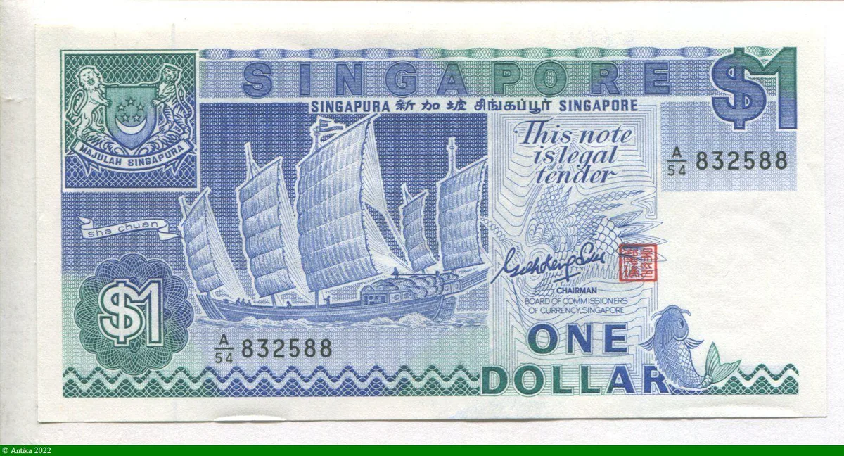 1 Dollar Sha Chuan" jonque chinoise" & Orchidée